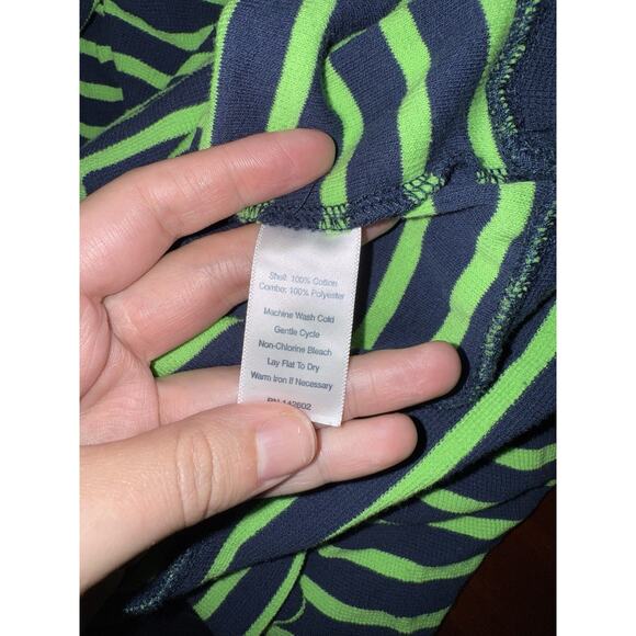 STS Sail To Sable Green Navy Blue Stripe Cowl Neck Pullover size L - Picture 3 of 3